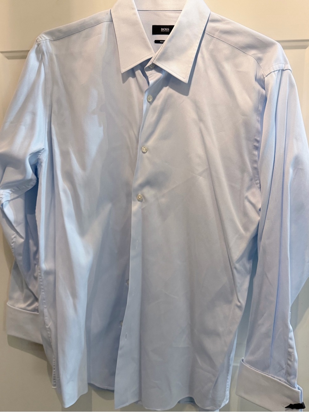 Hugo Boss Light Blue Men's Dress Shirt - Spread Collar Button-Up